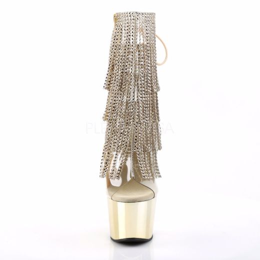 Product image of Pleaser Adore-1017Rsf Clear-Gold/Gold Chrome, 7 inch (17.8 cm) Heel, 2 3/4 inch (7 cm) Platform Ankle Boot