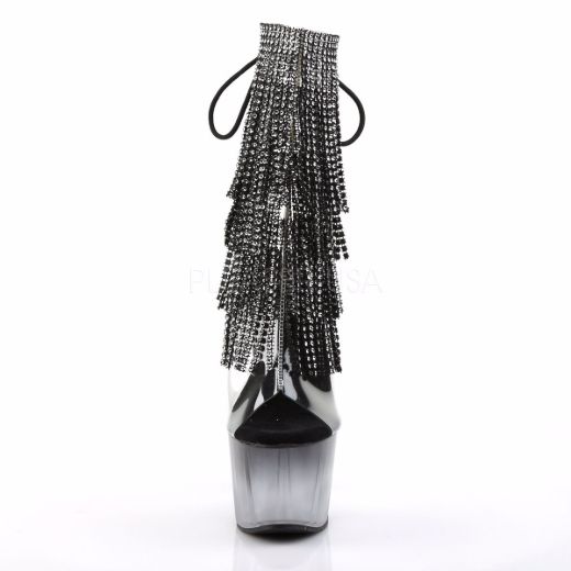 Product image of Pleaser Adore-1017Rsft Clear-Black/Black, 7 inch (17.8 cm) Heel, 2 3/4 inch (7 cm) Platform Ankle Boot