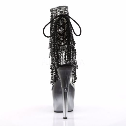 Product image of Pleaser Adore-1017Rsft Clear-Black/Black, 7 inch (17.8 cm) Heel, 2 3/4 inch (7 cm) Platform Ankle Boot