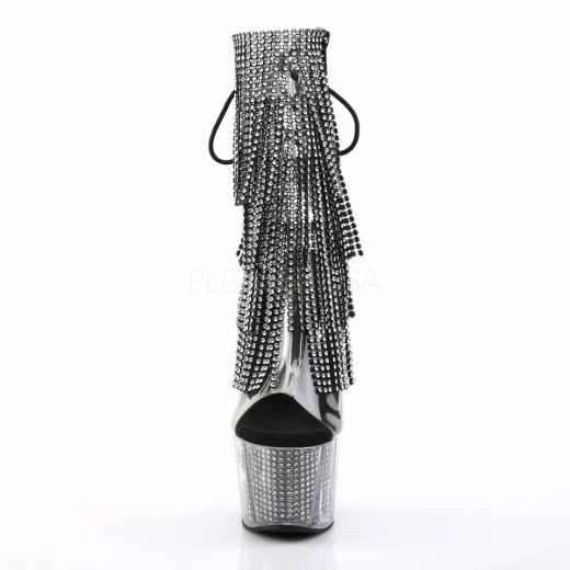 Product image of Pleaser Adore-1017Srs Clear-Black Rhinestone/Black Rhinestone, 7 inch (17.8 cm) Heel, 2 3/4 inch (7 cm) Platform Ankle Boot