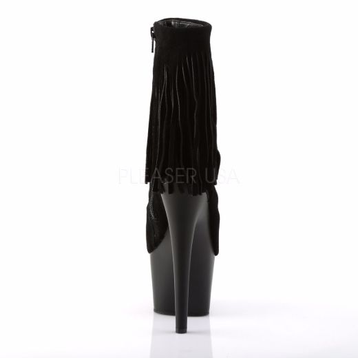 Product image of Pleaser Adore-1019 Black Suede/Black Matte, 7 inch (17.8 cm) Heel, 2 3/4 inch (7 cm) Platform Ankle Boot