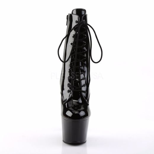 Product image of Pleaser Adore-1020 Black Patent/Black, 7 inch (17.8 cm) Heel, 2 3/4 inch (7 cm) Platform Ankle Boot