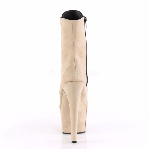 Product image of Pleaser Adore-1020Fs Beige Faux Suede/Beige Faux Suede, 7 inch (17.8 cm) Heel, 2 3/4 inch (7 cm) Platform Ankle Boot
