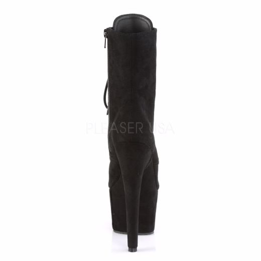 Product image of Pleaser Adore-1020Fs Black Faux Suede/Black Faux Suede, 7 inch (17.8 cm) Heel, 2 3/4 inch (7 cm) Platform Ankle Boot