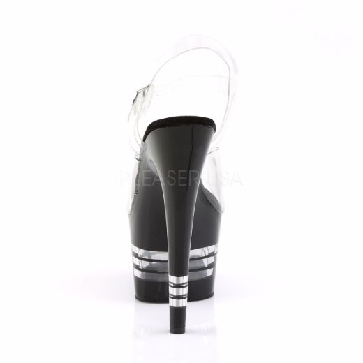 Product image of Pleaser Adore-708Ln Clear/Black, 7 inch (17.8 cm) Heel, 2 3/4 inch (7 cm) Platform Sandal Shoes