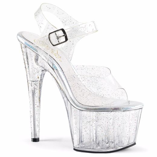 Product image of Pleaser Adore-708Mmg Clear/Clear, 7 inch (17.8 cm) Heel, 2 3/4 inch (7 cm) Platform Sandal Shoes