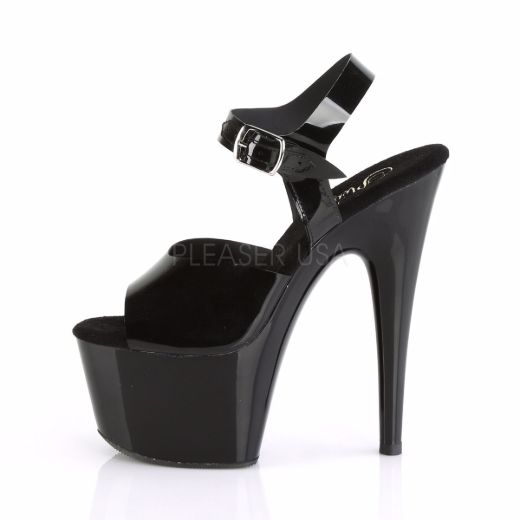 Product image of Pleaser Adore-708N Black (Jelly-Like) Tpu/Black, 7 inch (17.8 cm) Heel, 2 3/4 inch (7 cm) Platform Sandal Shoes