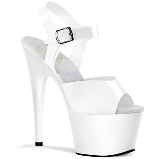 Product image of Pleaser Adore-708N White (Jelly-Like) Tpu/White, 7 inch (17.8 cm) Heel, 2 3/4 inch (7 cm) Platform Sandal Shoes