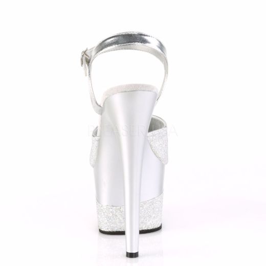 Product image of Pleaser Adore-709-2G Silver Multi Glitter/Silver Multi Glitter, 7 inch (17.8 cm) Heel, 2 3/4 inch (7 cm) Platform Sandal Shoes