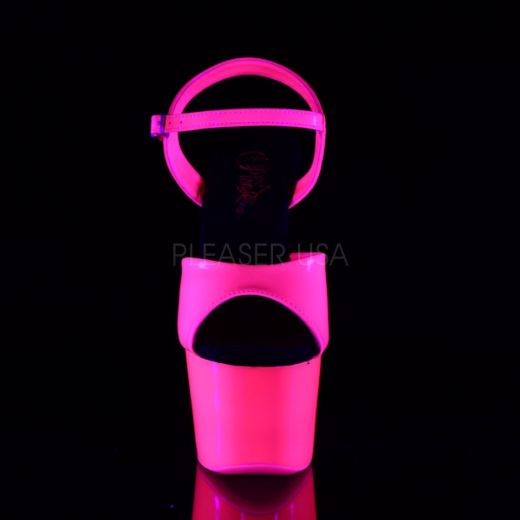 Product image of Pleaser Adore-709Uv Neon Hot Pink Patent/Neon Hot Pink, 7 inch (17.8 cm) Heel, 2 3/4 inch (7 cm) Platform Sandal Shoes