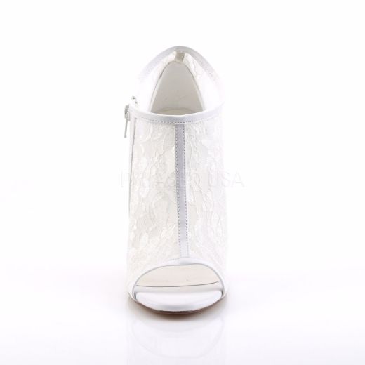 Product image of Fabulicious Amuse-56 Ivory Lace-Mesh, 5 inch (12.7 cm) Heel, Sandal Shoes