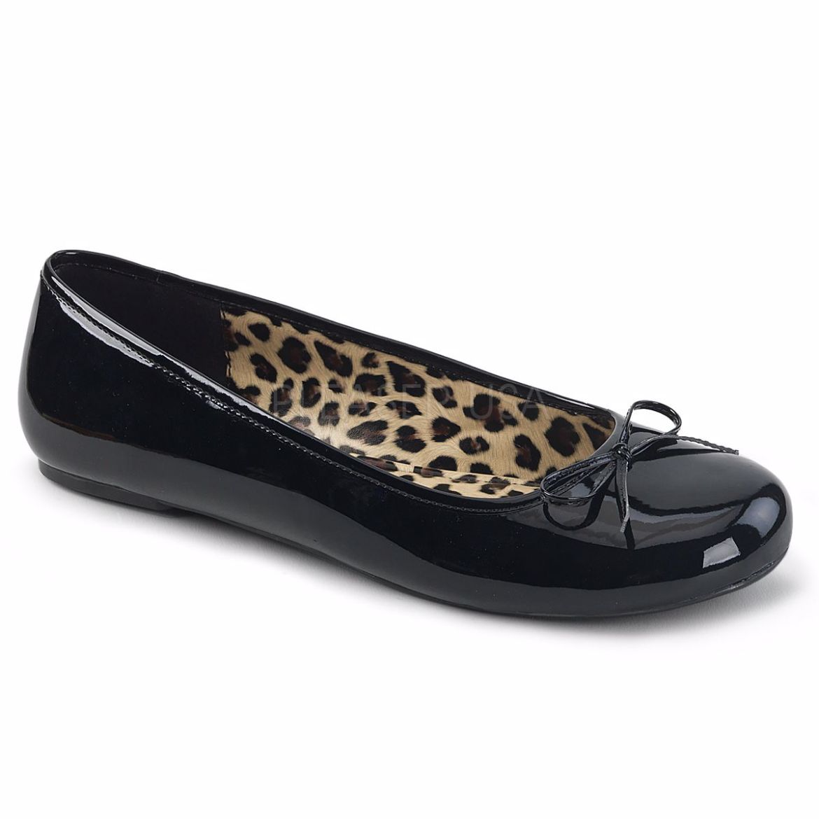 Product image of Pleaser Pink Label Anna-01 Black Patent, Flat Flat Shoes