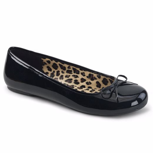 Product image of Pleaser Pink Label Anna-01 Black Patent, Flat Flat Shoes