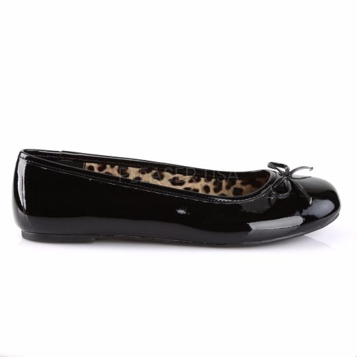 Product image of Pleaser Pink Label Anna-01 Black Patent, Flat Flat Shoes