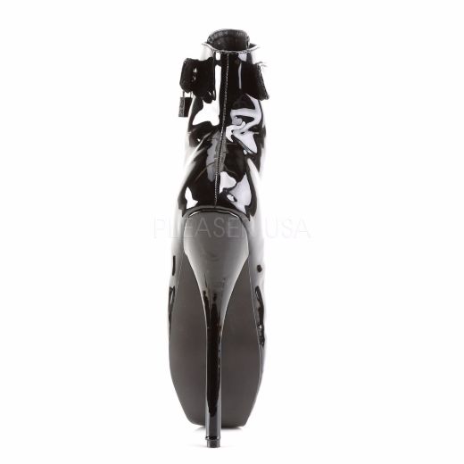 Product image of Devious Ballet-1025 Black Patent, 7 inch (17.8 cm) Heel Ankle Boot