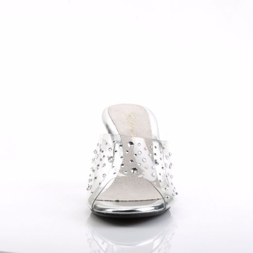 Product image of Fabulicious Belle-301Rs Clear/Clear, 3 inch (7.6 cm) Heel, 1/8 inch (0.3 cm) Platform Slide Mule Shoes