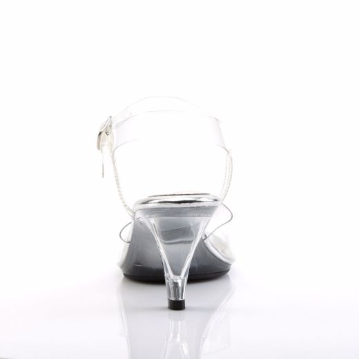 Product image of Fabulicious Belle-308 Clear/Clear, 3 inch (7.6 cm) Heel, 1/8 inch (0.3 cm) Platform Slide Mule Shoes