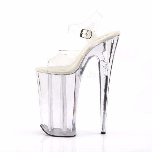 Product image of Pleaser Beyond-008 Clear/Clear, 10 inch (25.4 cm) Heel, 6 1/4 inch (15.9 cm) Platform Sandal Shoes