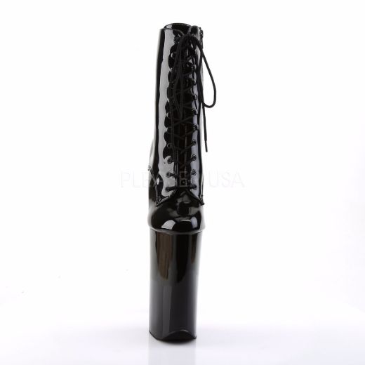 Product image of Pleaser Beyond-1020 Black Patent/Black, 10 inch (25.4 cm) Heel, 6 1/4 inch (15.9 cm) Platform Ankle Boot