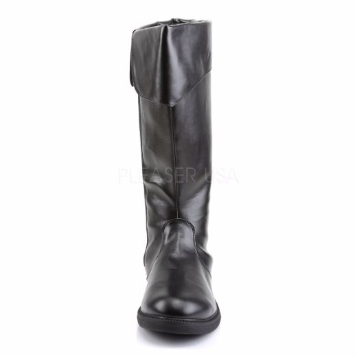 Product image of Funtasma Captain-105 Black Pu, 1 inch (2.5 cm) Heel Knee High Boot