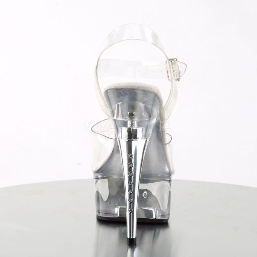 Product image of Pleaser Captiva-608 Clear/Clear, 6 inch (15.2 cm) Heel, 1 3/4 inch (4.4 cm) Platform Sandal Shoes