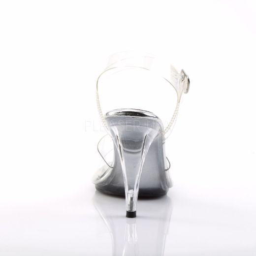Product image of Fabulicious Caress-408 Clear/Clear, 4 inch (10.2 cm) Heel, 1/8 inch (0.3 cm) Platform Sandal Shoes