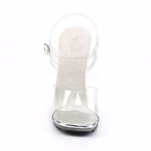 Product image of Fabulicious Chic-08 Clear/Clear, 4 1/2 inch (11.4 cm) Heel, 1/4 inch (0.6 cm) Platform Sandal Shoes