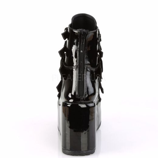 Product image of Demonia Concord-57 Black Patent , 4 1/4 inch Platform Ankle Boot
