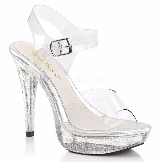 Product image of Fabulicious Cocktail-508Mg Clear/Clear, 5 inch (12.7 cm) Heel, 1 inch (2.5 cm) Platform Sandal Shoes