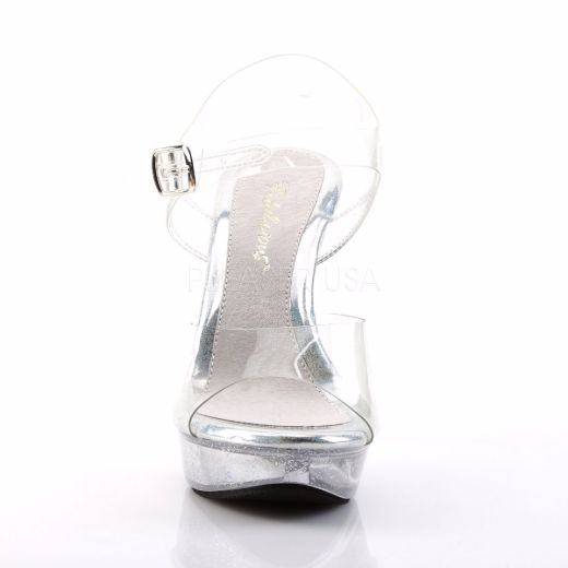 Product image of Fabulicious Cocktail-508Mg Clear/Clear, 5 inch (12.7 cm) Heel, 1 inch (2.5 cm) Platform Sandal Shoes