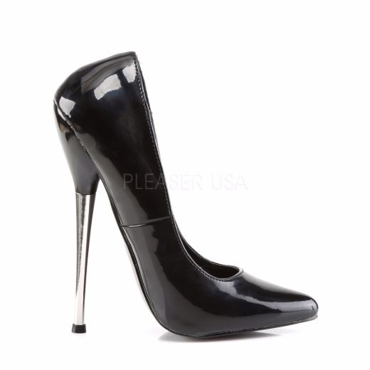 Product image of Devious Dagger-01 Black Patent, 6 1/4 inch (15.9 cm) Heel Court Pump Shoes