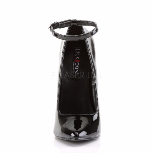 Product image of Devious Dagger-12 Black Patent, 6 1/4 inch (15.9 cm) Heel Court Pump Shoes