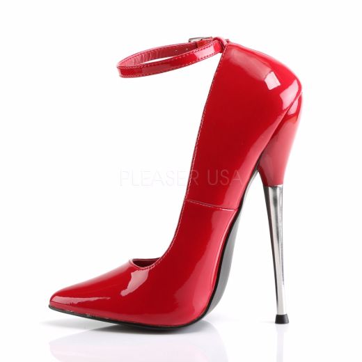 Product image of Devious Dagger-12 Red Patent, 6 1/4 inch (15.9 cm) Heel Court Pump Shoes
