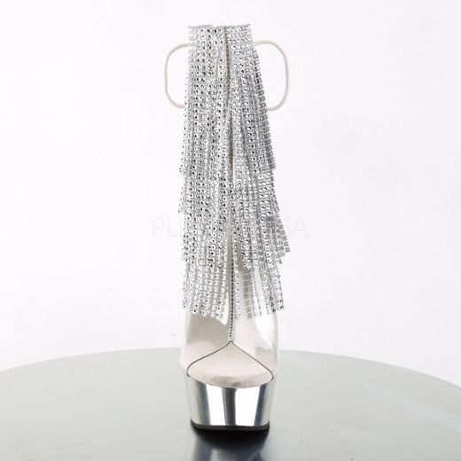 Product image of Pleaser Delight-1017Rsf Clear-Silver/Silver Chrome, 6 inch (15.2 cm) Heel, 1 3/4 inch (4.4 cm) Platform Ankle Boot