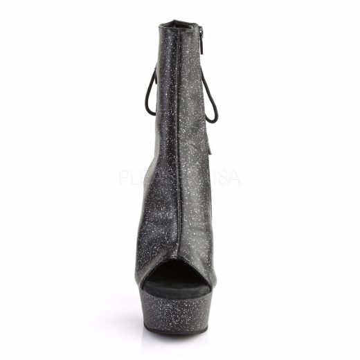 Product image of Pleaser Delight-1018Mmg Black Faux Leather/Black Matte, 6 inch (15.2 cm) Heel, 1 3/4 inch (4.4 cm) Platform Ankle Boot