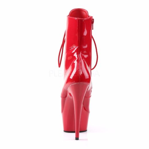 Product image of Pleaser Delight-1020 Red Patent/Red, 6 inch (15.2 cm) Heel, 1 3/4 inch (4.4 cm) Platform Ankle Boot