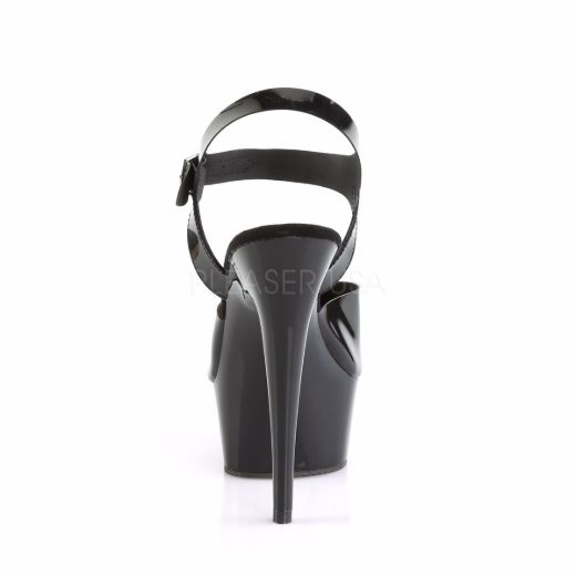 Product image of Pleaser Delight-608N Black (Jelly-Like) Tpu/Black, 6 inch (15.2 cm) Heel, 1 3/4 inch (4.4 cm) Platform Sandal Shoes