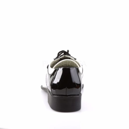 Product image of Funtasma Disco-18 Black-White Patent, 1 inch (2.5 cm) Heel Court Pump Shoes