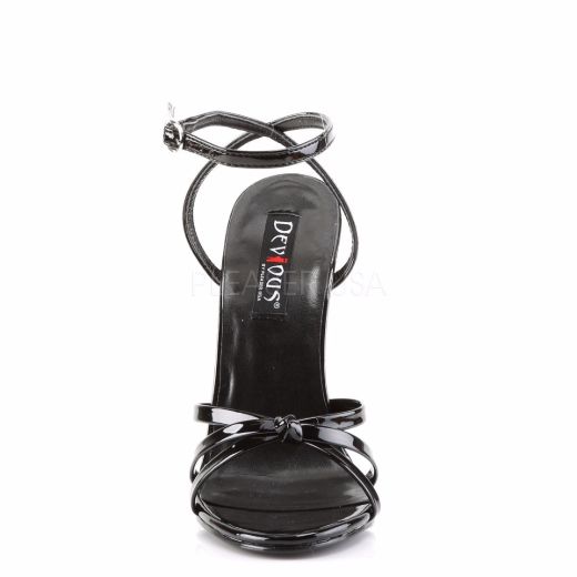 Product image of Devious Domina-108 Black Patent, 6 inch (15.2 cm) Heel Sandal Shoes