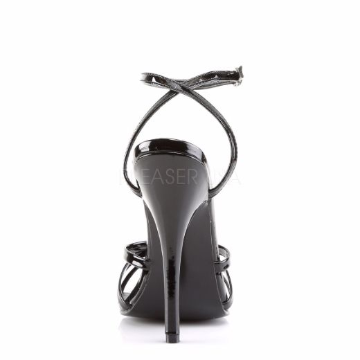 Product image of Devious Domina-108 Black Patent, 6 inch (15.2 cm) Heel Sandal Shoes