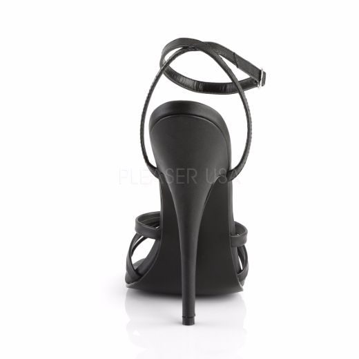 Product image of Devious Domina-108 Black Pu, 6 inch (15.2 cm) Heel Sandal Shoes