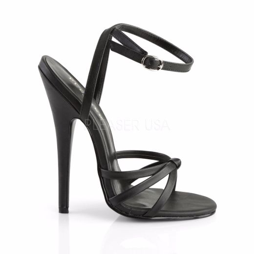 Product image of Devious Domina-108 Black Pu, 6 inch (15.2 cm) Heel Sandal Shoes