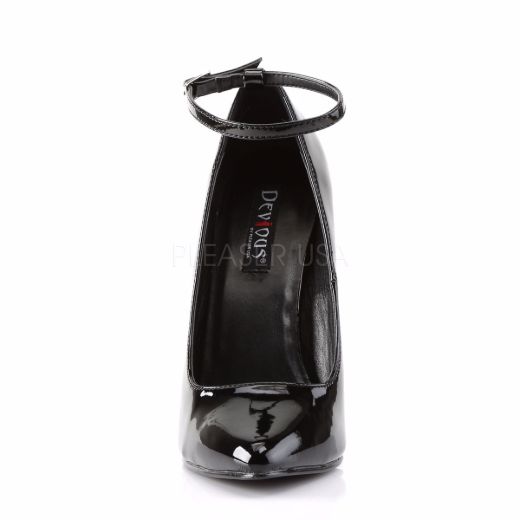 Product image of Devious Domina-431 Black Patent, 6 inch (15.2 cm) Heel Court Pump Shoes