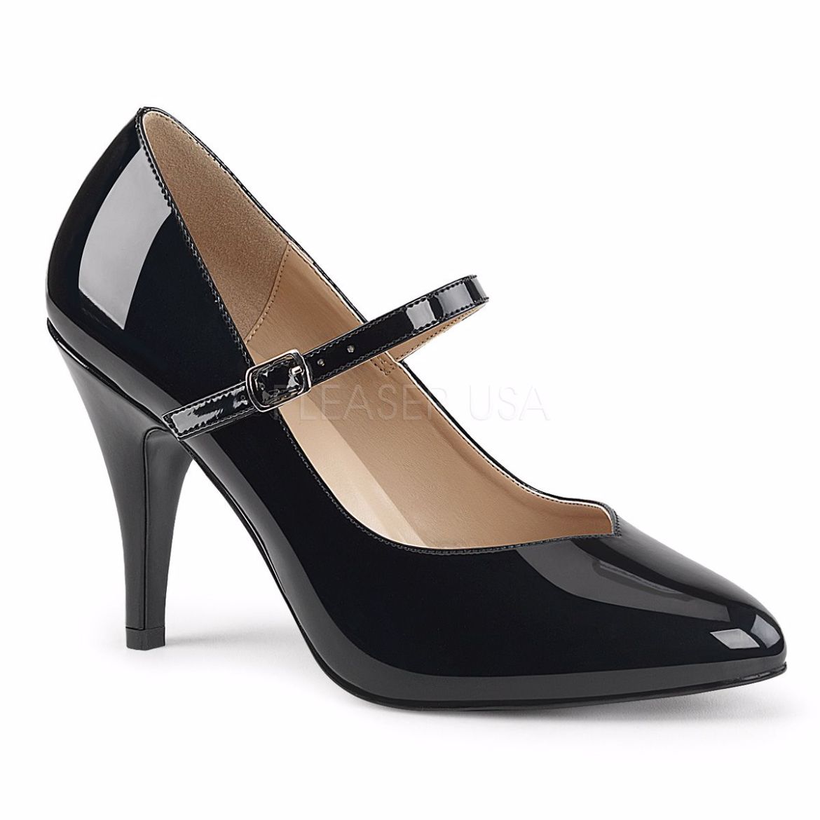 Product image of Pleaser Pink Label Dream-428 Black Patent, 4 inch (10.2 cm) Heel Court Pump Shoes