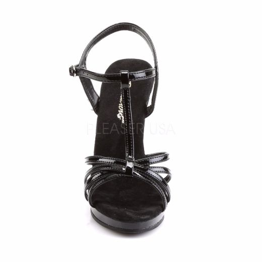 Product image of Fabulicious Flair-420 Black/Black, 4 1/2 inch (11.4 cm) Heel, 1/2 inch (1.3 cm) Platform Sandal Shoes