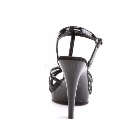 Product image of Fabulicious Flair-420 Black/Black, 4 1/2 inch (11.4 cm) Heel, 1/2 inch (1.3 cm) Platform Sandal Shoes
