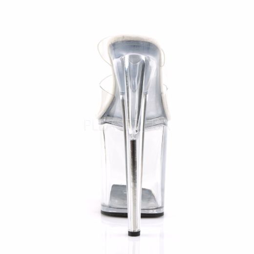 Product image of Pleaser Flamingo-802 Clear/Clear, 8 inch (20.3 cm) Heel, 4 inch (10.2 cm) Platform Slide Mule Shoes