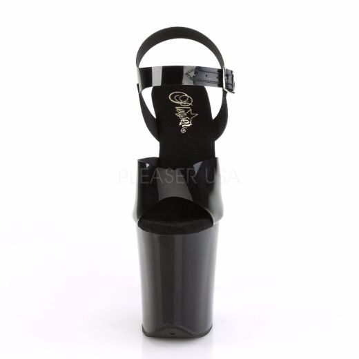 Product image of Pleaser Flamingo-808N Black (Jelly-Like) Tpu/Black, 8 inch (20.3 cm) Heel, 4 inch (10.2 cm) Platform Sandal Shoes