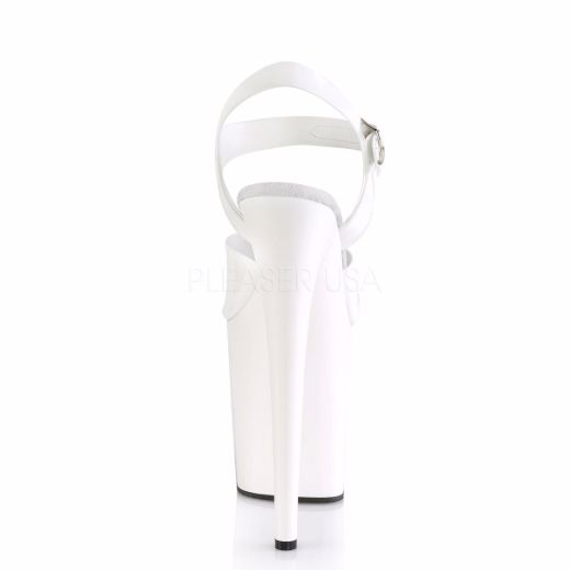 Product image of Pleaser Flamingo-808N White (Jelly-Like) Tpu/White, 8 inch (20.3 cm) Heel, 4 inch (10.2 cm) Platform Sandal Shoes