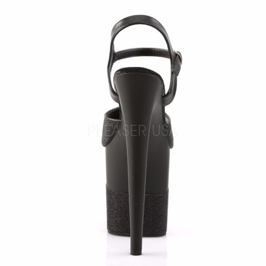 Product image of Pleaser Flamingo-809-2G Black Glitter/Black-Glitter, 8 inch (20.3 cm) Heel, 4 inch (10.2 cm) Platform Sandal Shoes